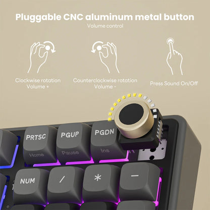 Tastiera meccanica cablata RK ROYAL KLUDGE R98Pro Gasket, 98 tasti, RGB, hot-swappable, pulsante pluggable, tastiera gamer con keycap PBT