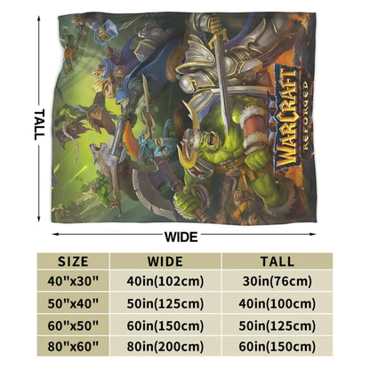 Warm Blanket Office WOW World of Warcraft Arthas Retro Game Throw Blanket Flannel Bedspread For Living Room Sofa Bed Cover