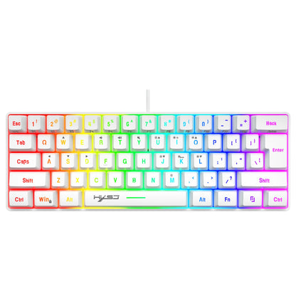 Nuova mini tastiera gaming cablata con membrana sottile, 61 tasti, illuminazione RGB Touch, combinazioni rapide multiple, ideale per gaming e ufficio