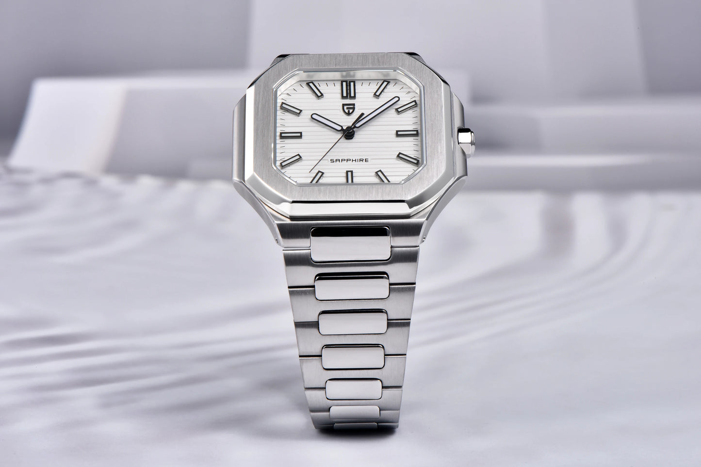 Reloj de lujo cuadrado de cuarzo PAGANI DESIGN 2026 para hombre, cristal de zafiro AR, movimiento japonés, luminoso, acero 316L completo