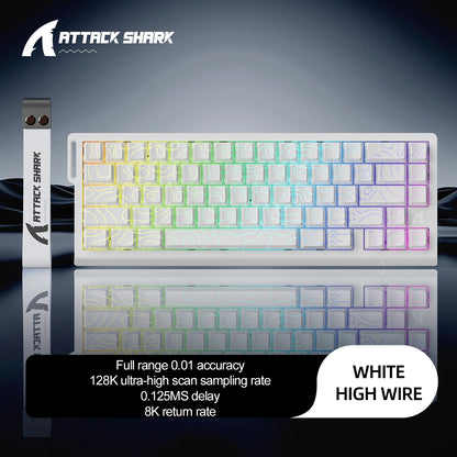 ATTACK SHARK X68 HE Rapid Trigger 8KHz Magnetic Keyboard, 0.01mm RT Accuracy, 60% Layout, RGB, Support RT/Snap Tap/DKS/MT/TGL