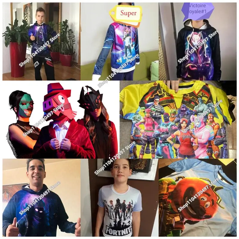 Felpa con cappuccio Fortnite Anime per bambini e uomo, streetwear hip-hop, sportswear casual, vestibilità ampia, moda outdoor