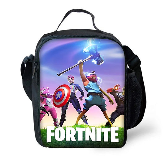 Bolsa térmica infantil de gran capacidad Hot Game F-FortniteS para niño, niña y estudiante, ideal para picnic al aire libre, reutilizable, tipo nevera para almuerzo