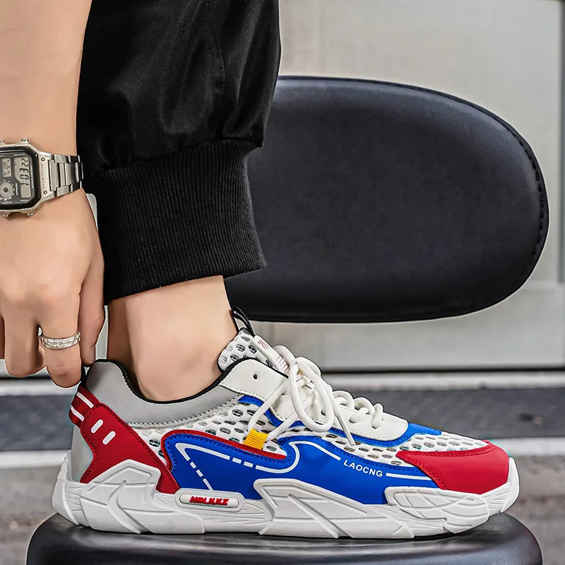 Scarpe sportive da uomo estive in mesh, casual e alla moda, con lacci, per camminare, 2026 nuove sneakers giovani per uso quotidiano e pendolarismo, comode e versatili