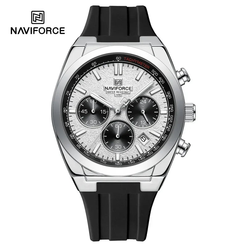 Relógio de pulso para homem NAVIFORCE – Estilo luxuoso e desportivo, movimento de quartzo, indicação de 24 horas, janela de data, cronógrafo, resistente à água – Ideia de presente para homem