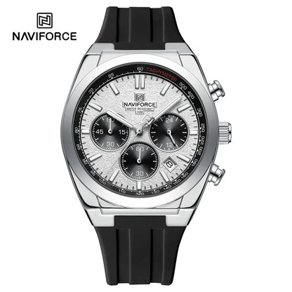 Relógio de pulso para homem NAVIFORCE – Estilo luxuoso e desportivo, movimento de quartzo, indicação de 24 horas, janela de data, cronógrafo, resistente à água – Ideia de presente para homem