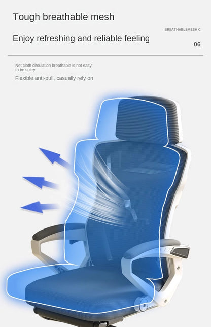 Asiento reclinable ergonómico, silla de oficina cómoda, silla para ordenador doméstica, silla para residencia de estudiantes, silla gaming con reposapiés