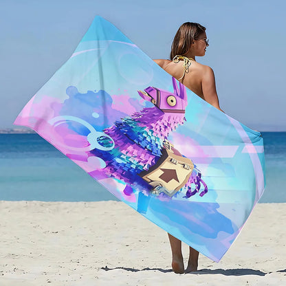 Nueva toalla de playa F-FortniteS de juego popular, microfibra sin arena, secado rápido, suave y resistente a la arena, toalla para piscina, regalo para mujer, viaje, gimnasio y ducha