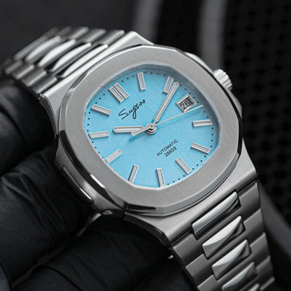 Orologio da uomo Sugess automatico meccanico, movimento Miyota 9015, quadrante MOP, luminoso, impermeabile 5bar, bracciale di lusso S466