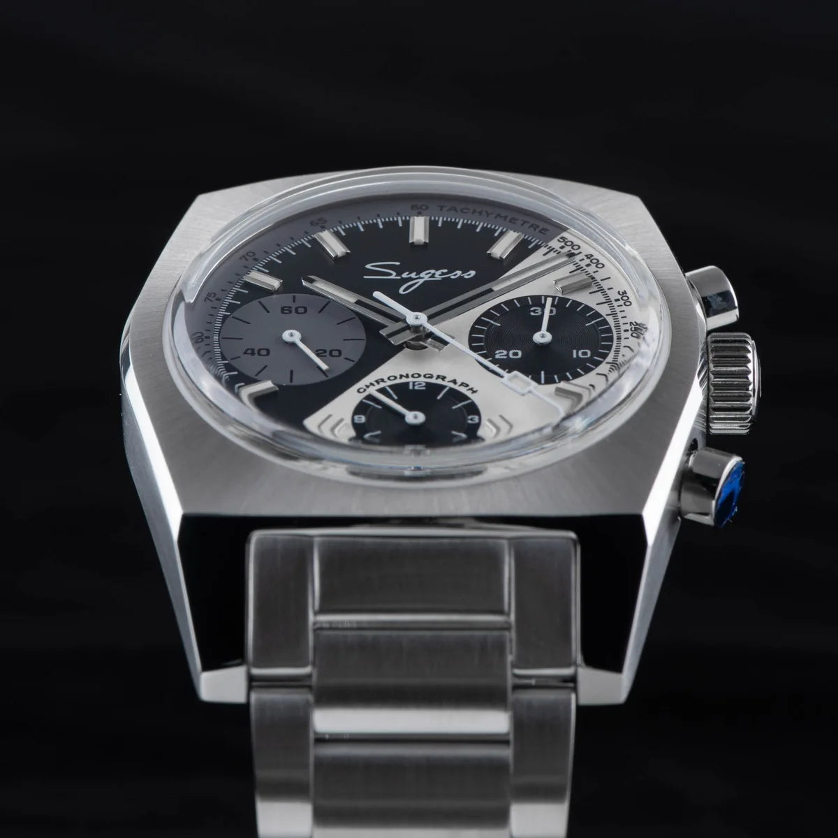 Sugess S419 Series 37mm Original Swanneck Movement Chronograph Master Mens Watch Mechanical Wristwatch Dome Sapphire Crystal New