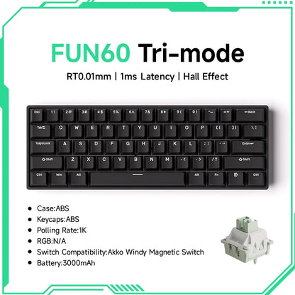 Akko MonsGeek FUN68 FUN60 PRO&MAX Tastiera magnetica HE 60% 65% Tastiere da gaming Rapid Trigger 8K Tastiera custom per gamer Esports