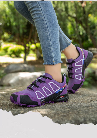 Unisex Outdoor Hiking Shoes Lace-Up Non-Slip Lightweight Men Tactical Training Sports Shoes Women Lockless Casual Cycling Shoes