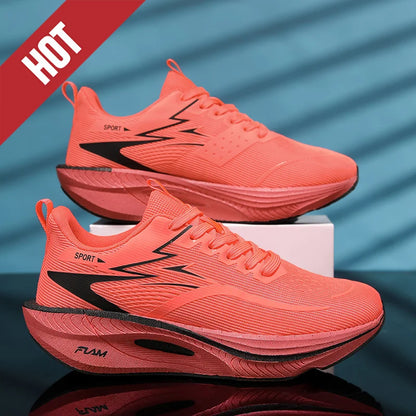 Zapatillas de running nuevas con placa de carbono para maratón, deportivas para hombre, transpirables y ligeras, zapatillas deportivas cómodas antideslizantes para mujer, estilo casual