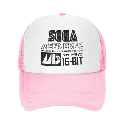Gorra de béisbol de malla Sega Mega Drive unisex, estilo hip-hop, snapback, transpirable para verano, con visera solar, tipo trucker y ajuste regulable