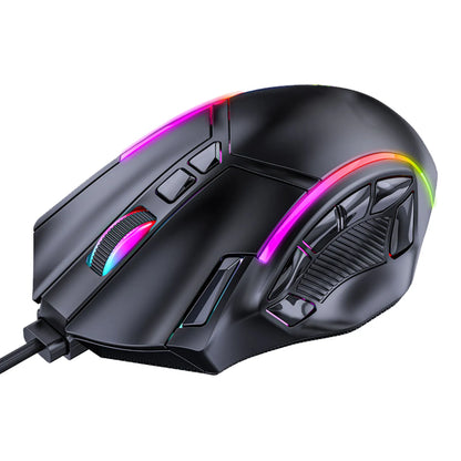 Mouse da gaming RGB cablato 12800DPI, 12 tasti, definizione macro, accessori di ricambio per computer, funzionamento fotoelettrico