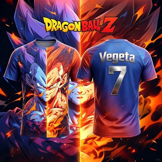 2026 New Adult Men's NO.10/7 Vegeta 3D Printed Football Jersey T-Shirt Kids Anime T-Shirt Special Kids Jersey Breathable Y2k