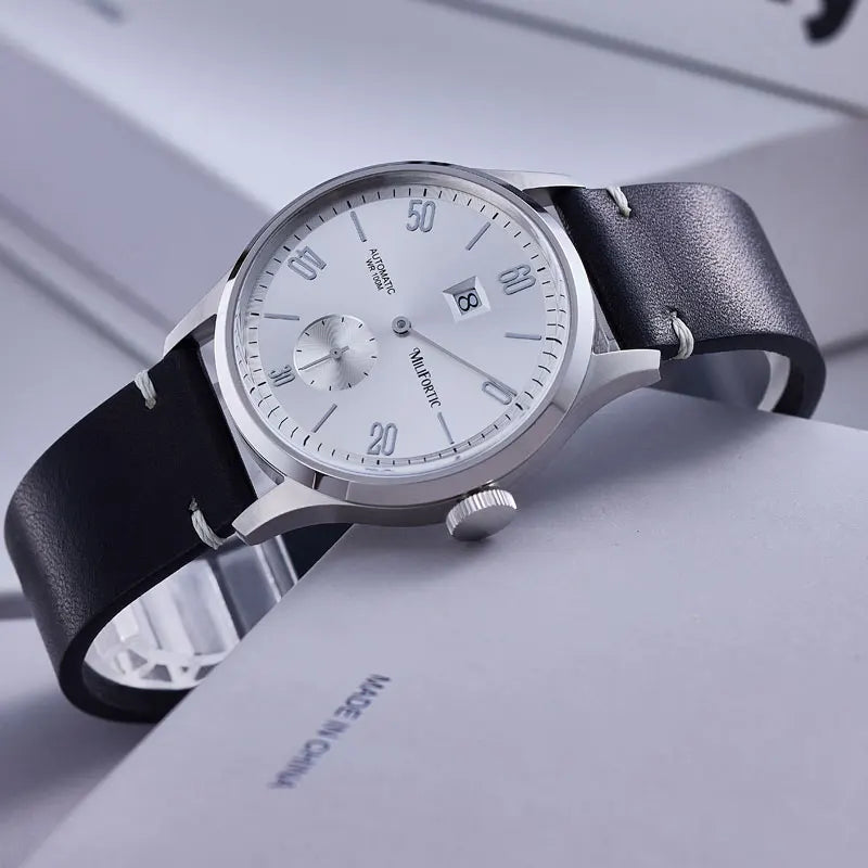 Milifortic 38MM Minimalist Jumping Hour Auto Watch Man R088 Sapphire Crystal 10ATM Vintage Stainless Steel Mechanical Watches