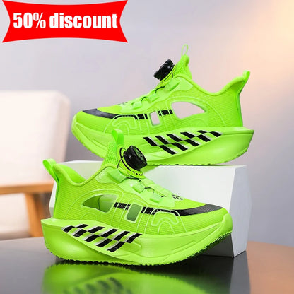 Scarpe da corsa per bambini in mesh comodo, scarpe da tennis ammortizzanti per allenamento outdoor da bambino, nuove scarpe casual traforate e traspiranti
