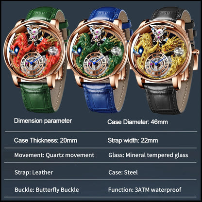 Orologio da uomo PINDU Design 2025 nuovo, Diamond Tourbillon, brand di lusso Astronomia, al quarzo, vetro zaffiro, impermeabile