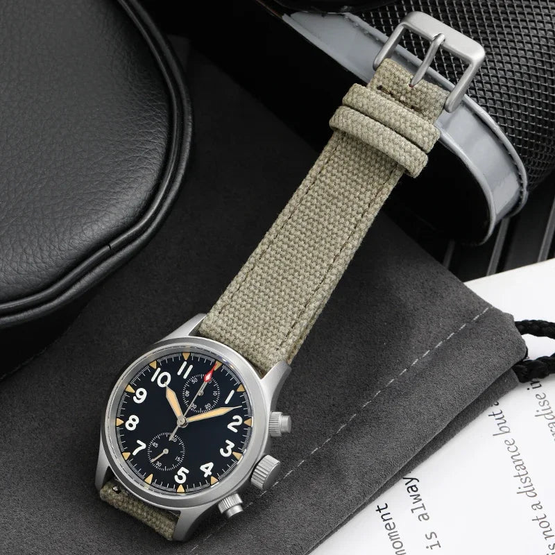 Orologio cronografo al quarzo Militado VK61 VK67, 39mm, cassa in acciaio inox 316L, 3 quadranti, impermeabile 100M, orologio militare multifunzione