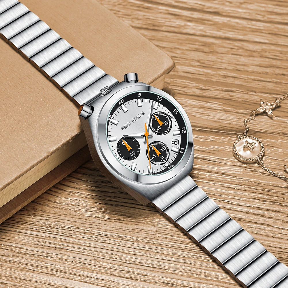 MINI FOCUS Fashion Ladies Watches Top Brand Luxury Multifunction Dial Stainless Steel Strap Elegant Quartz Women Watch Luminous