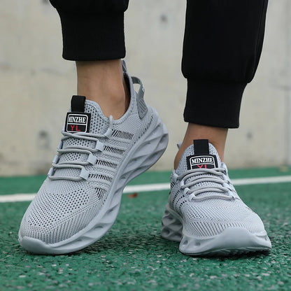 Unisex herresneakers – komfortable, åndbare løbesko til par, kvinder, tennis og sport, størrelse 37-47, gule vandresneakers