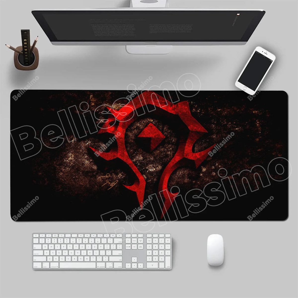 World Of Warcraft 90x40 stor gaming-musemåtte til spilbord, Csgo, naturgummimåtte, Grande Gamer, XXL computermusemåtte