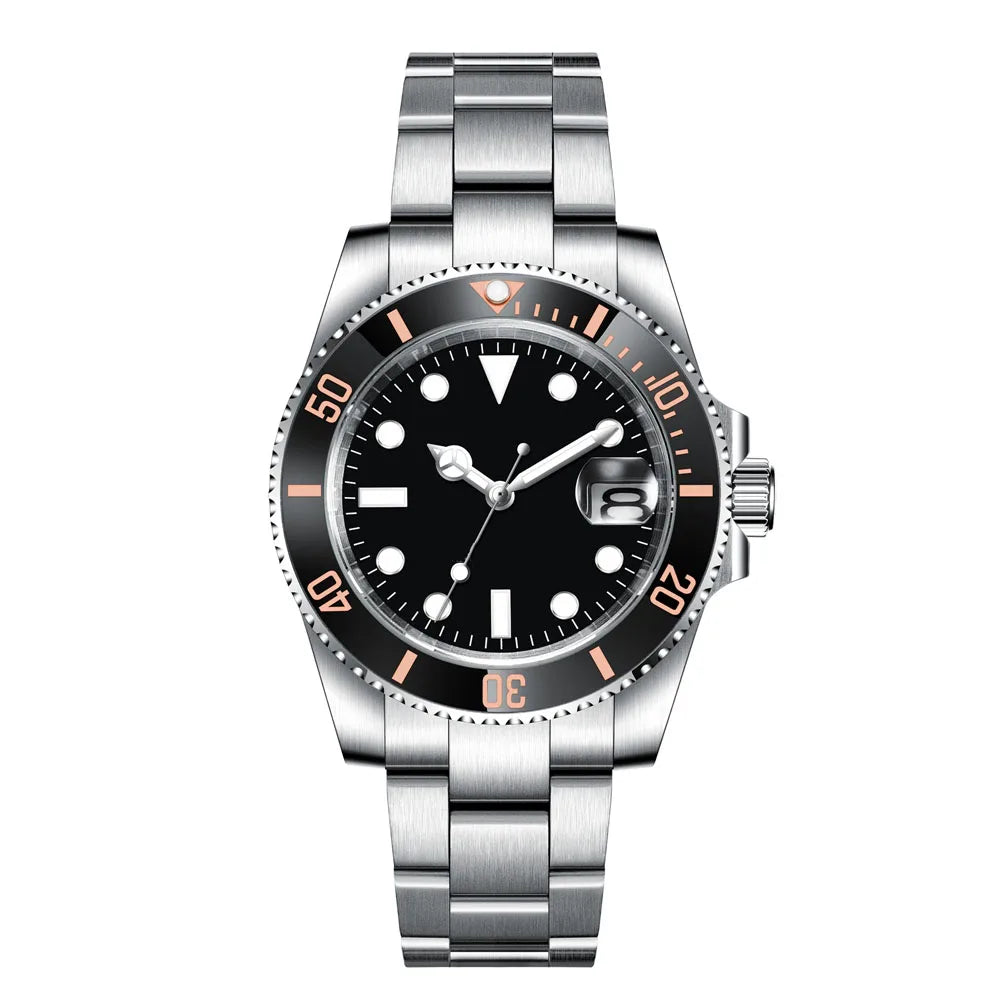 Custom watches Luxury Sapphire MIYOTA/NH35 Automatic Wristwatch Mechanical Mens Watch Sterile Dial Ceramic 10Bar Lume Male Clock