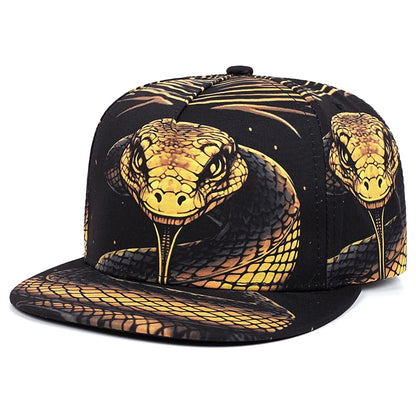2025 Personalized New Flat brimmed Hat Printed Animal Street Hip Hop Hat Skateboarding Hat Leisure Sunshade Baseball Hat Unisex