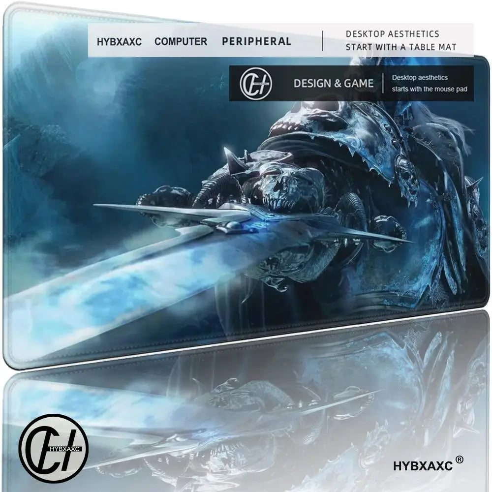 XXL žaidimų aksesuarai, žaidėjams skirta klaviatūros stalo kilimėlis, neslystantis World of Warcraft Lich King nešiojamojo kompiuterio pelės kilimėlis, pelės kilimėliai HYBXAXC
