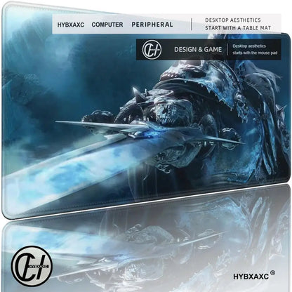 XXL žaidimų aksesuarai, žaidėjams skirta klaviatūros stalo kilimėlis, neslystantis World of Warcraft Lich King nešiojamojo kompiuterio pelės kilimėlis, pelės kilimėliai HYBXAXC