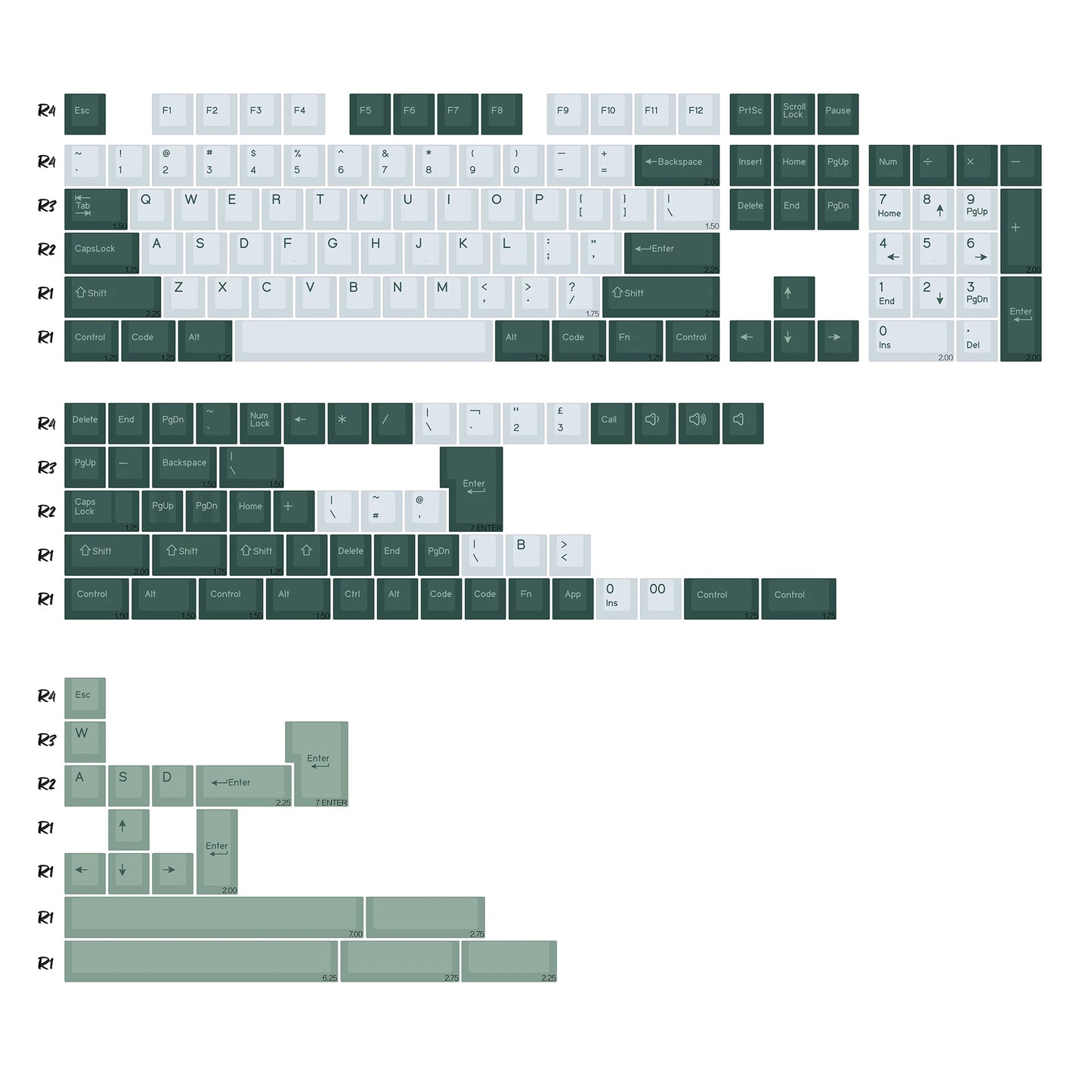 KBDiy 174 teclas/set teclas PBT GMK Apollo Double Shot minimalistas perfil ISO Cherry para teclado mecánico gaming, compatibles con MX
