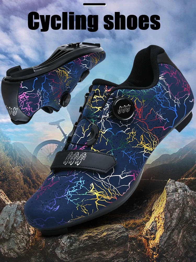 Zapatillas de ciclismo nuevas para hombre con cierre automático para carretera, montaña y exterior; zapatillas deportivas de ciclismo para mujer para spinning indoor