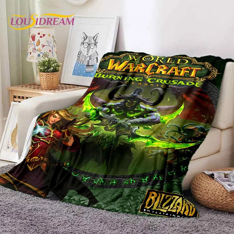 WOW, World of Warcraft  Demon Hunter, Lich King Game Flannel Blanket for Beds Bedroom Sofa Picnic,Throw Blanket Outdoor Leisure