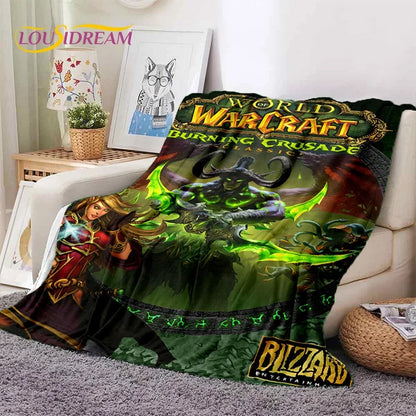 WOW, World of Warcraft  Demon Hunter, Lich King Game Flannel Blanket for Beds Bedroom Sofa Picnic,Throw Blanket Outdoor Leisure