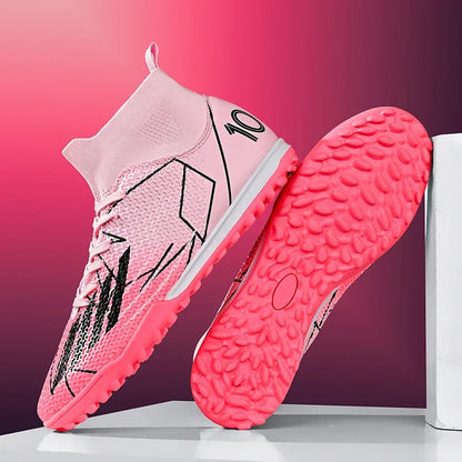 Nouvelles chaussures de football pour hommes, ultralégères, pour intérieur et extérieur, de haute qualité, à haute cheville, antidérapantes, chaussures de sport, futsal antidérapantes