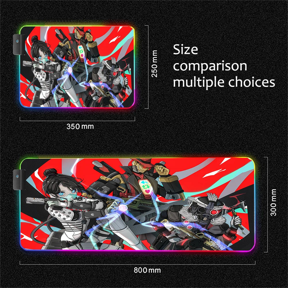 RGB Apex Legends Keyboard Mousepad Computer Gaming Cool Mouse Pad Speed Large Accessories Mouse Mats Office Desk Protector Mat