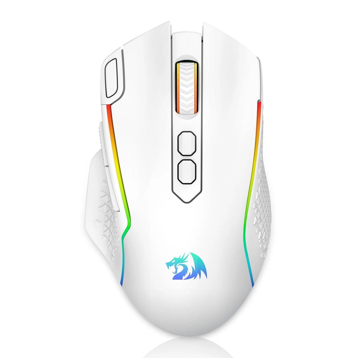 Mouse gaming wireless Redragon M810 Pro, mouse gamer cablato 10000 DPI con tasto Rapid Fire, 8 pulsanti macro, mouse nero/bianco
