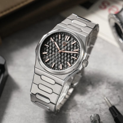 Watchdives WD0016 Super Black Men's Watch Ultra Light-Absorbing Dial VH31/VH60 Sweep Second Quartz Movement Stainless Steel Watch