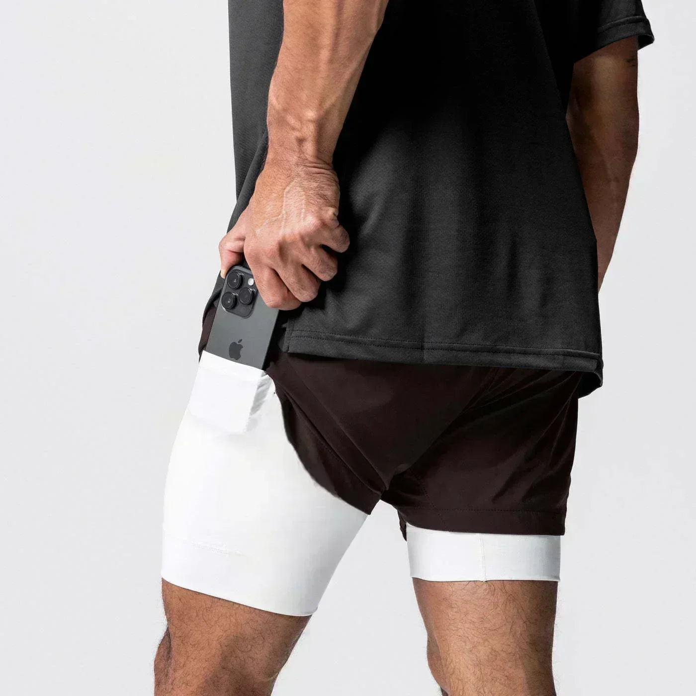 Pantaloncini da palestra da uomo Anime Demon Slayer ad asciugatura rapida, pantaloncini doppio strato 2 in 1, sportswear Y2K estate 2026, streetwear traspirante