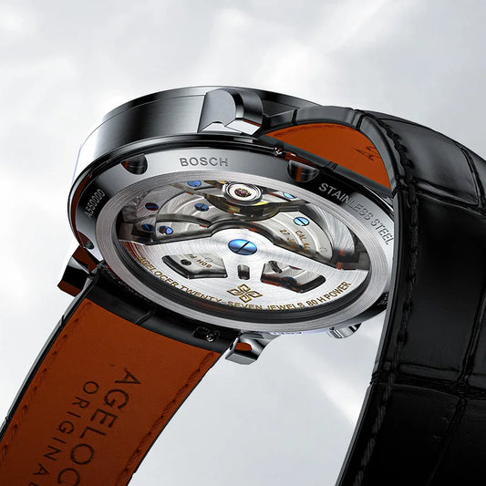 Reloj mecánico automático para hombre de acero inoxidable. Forma de la caja: redonda.