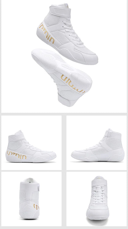 Nuove scarpe da wrestling da uomo, taglia grande, in mesh traspirante, scarpe da boxe antiscivolo, resistenti all’usura, sneaker casual alla moda per sport ad alta intensità