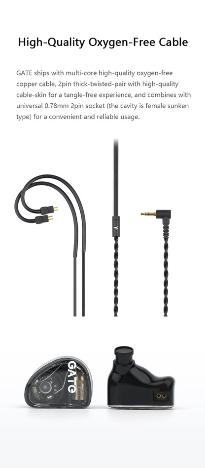 TRUTHEAR GATE Earphone Dynamic In-Ear Headphone with 0.78 2 pin Cable Gaming Earbuds