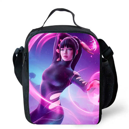 Lunch Bags for Children, Cartoon Fortnite School Picnic Bags for Girls and Boys, Kids Insulated Cooler Lunch Bags Portable Lightweight