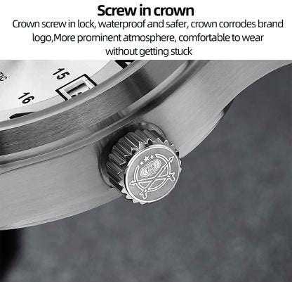 ADDIESDIVE Men's Retro Mechanical Watch Sapphire Mirror Glass Stainless Steel Watch BGW9 Luminous 200m Waterproof Analog Watch