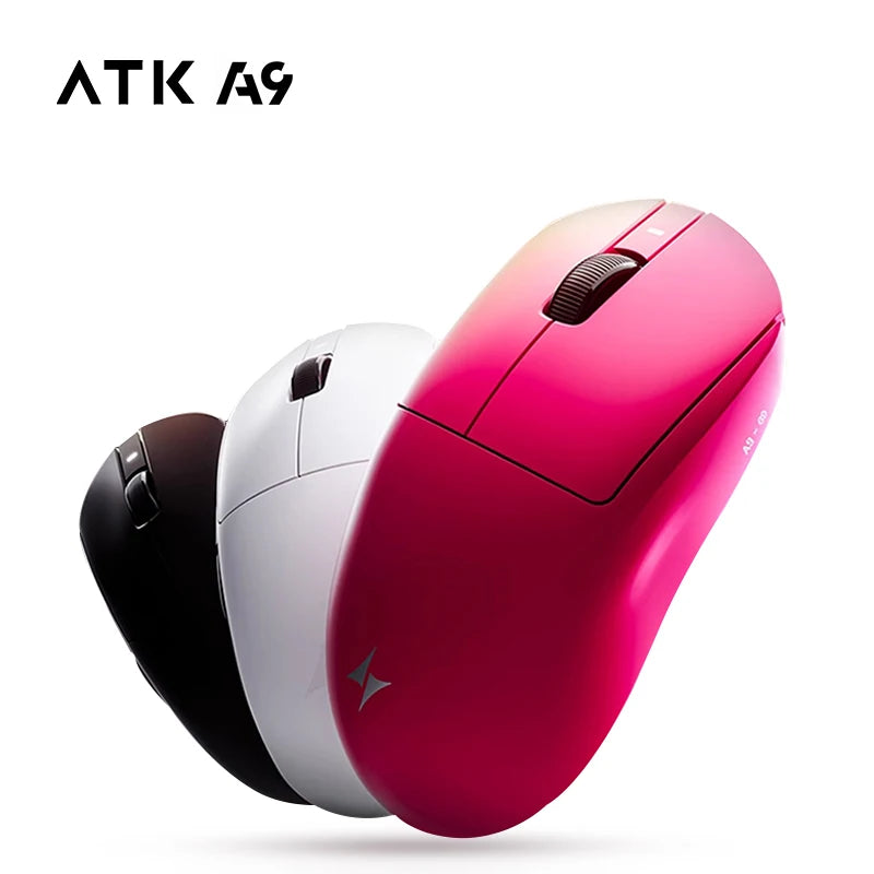 Mouse gaming wireless ATK Dragonfly A9 Ultra PAW3950 ultraleggero tri-mode ergonomico e-sport per gamer FPS A9 SE Plus