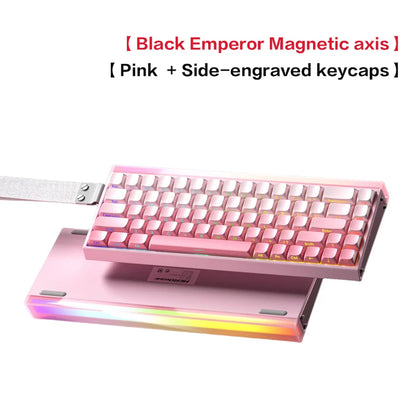Teclado Mecânico Gaming AULA HERO 68 HE com Eixo Magnético RT, Iluminação RGB com Fio, Taxa de Polling 8K e Gravação Lateral