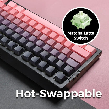 Teclado mecánico inalámbrico MCHOSE G75 Pro, diseño 75%, montaje gasket, 5 capas de amortiguación, retroiluminación RGB, triple modo y hot-swappable