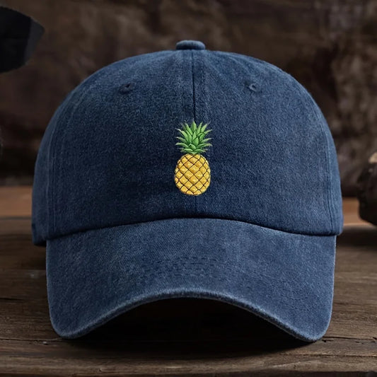 Pineapple printed baseball cap, outdoor casual hat, sports and daily outfit, fashionable headwear, street style