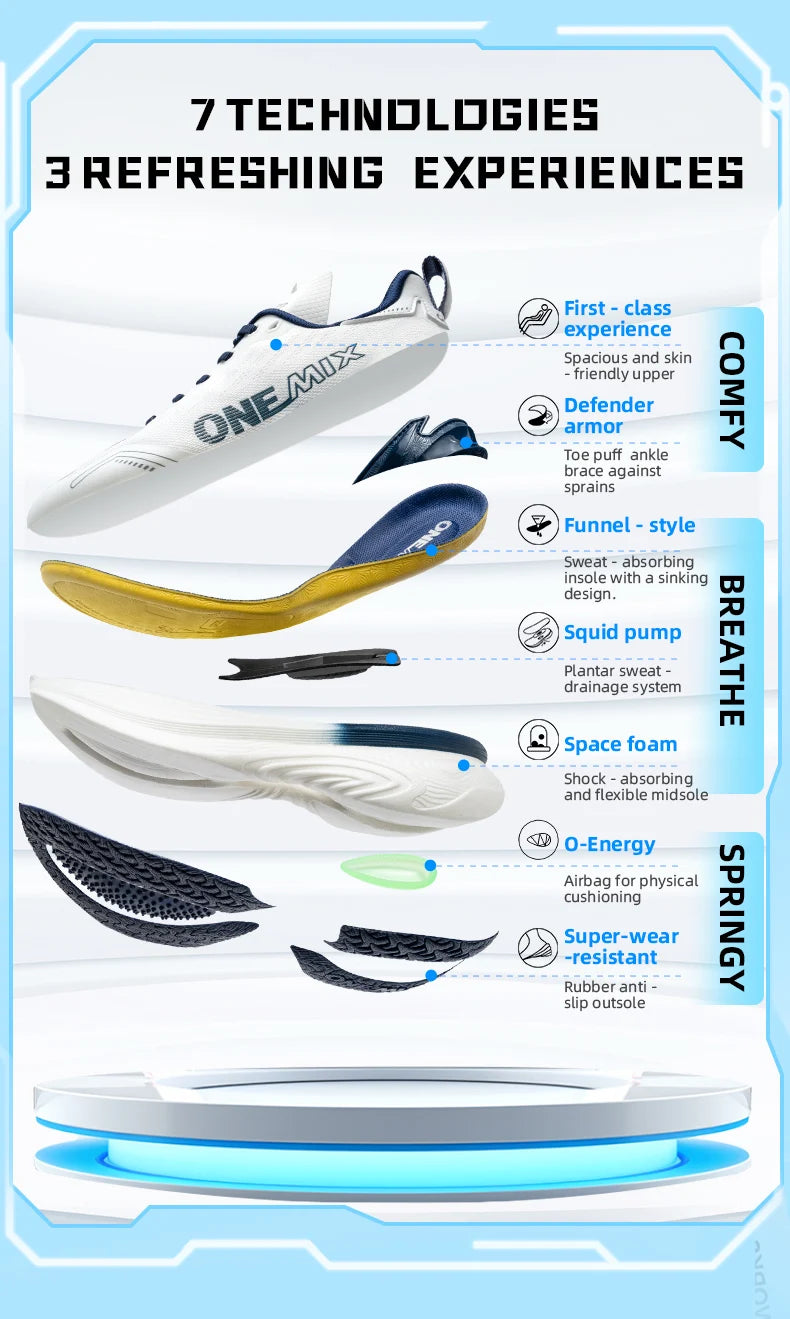 Scarpe da jogging e running ONEMIX Bumper Max unisex, sneaker leggere da strada resistenti all’usura, scarpe sportive fashion per il fitness